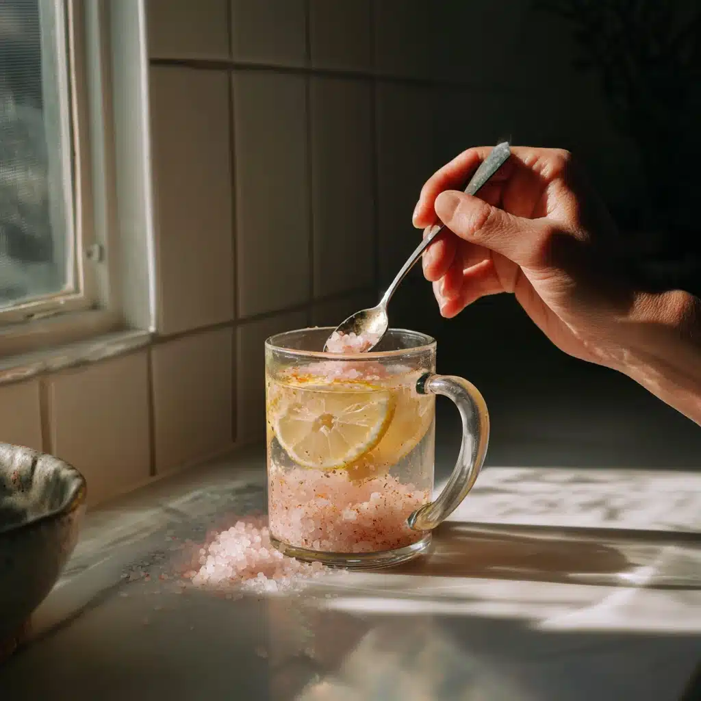 stirring pink salt mounjaro recipe drink