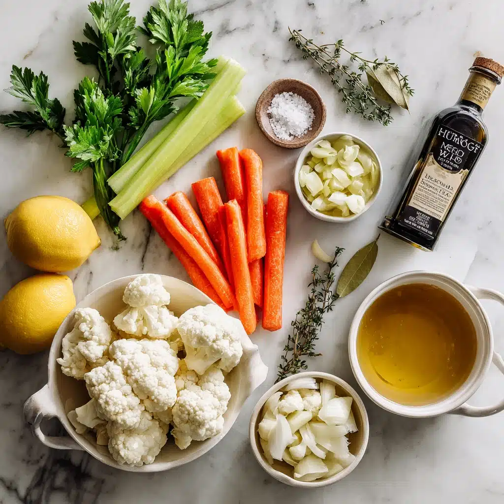 Fresh ingredients for low sodium soup